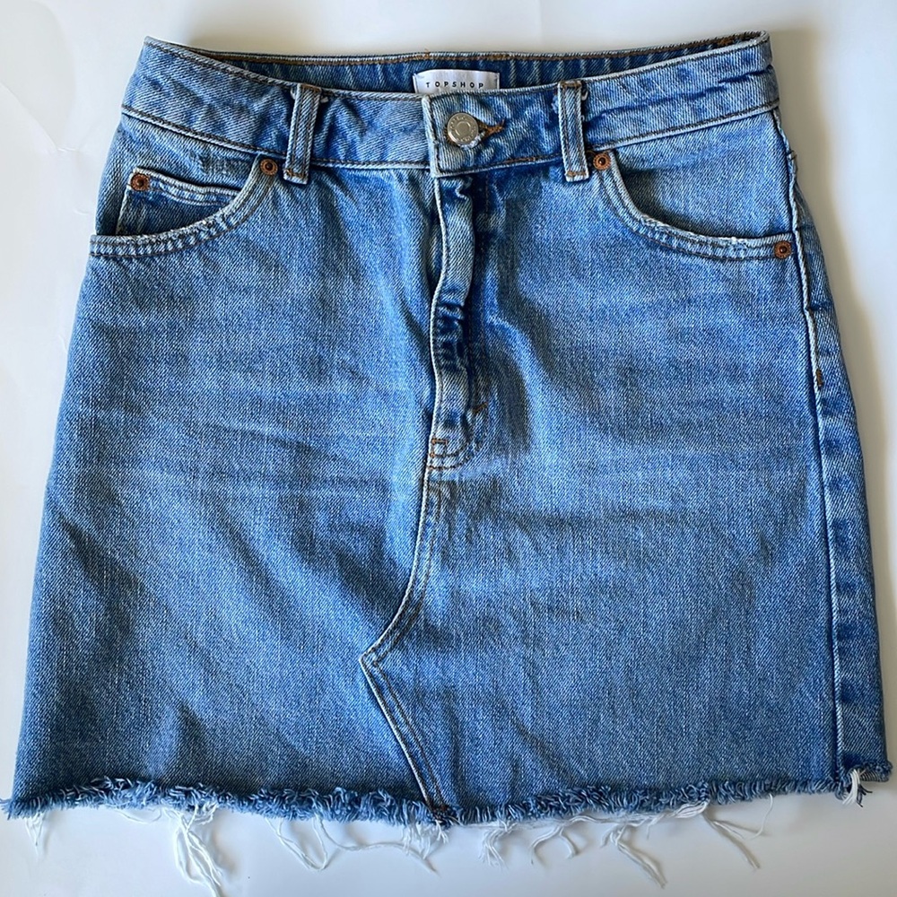 Topshop 100% Cotton Denim Skirt